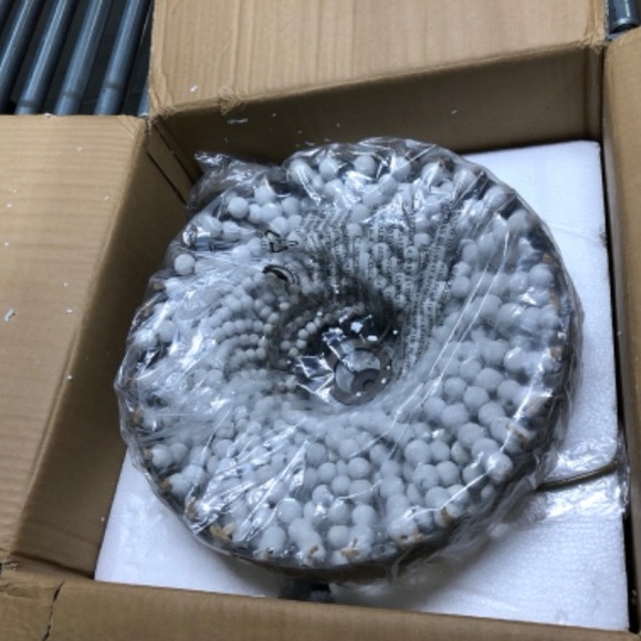 NEW IN BOX Vintage Chic coastal farmhouse white beaded chandelier pendant light - Picture 5 of 8